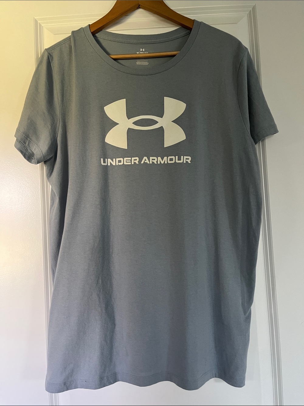 Under Armour Slate Blue Short Sleeve Tee with White Logo